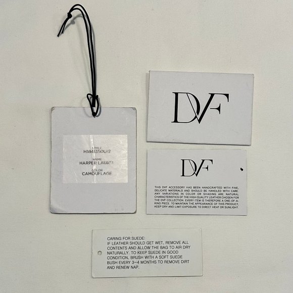 DVF Diane Von Furstenberg Harper Laurel Leather 2Tone Camo Green Shoulder Bag - Picture 16 of 16